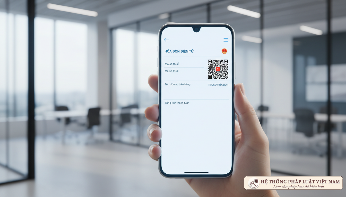 Giao diện hóa đơn điện tử trên điện thoại