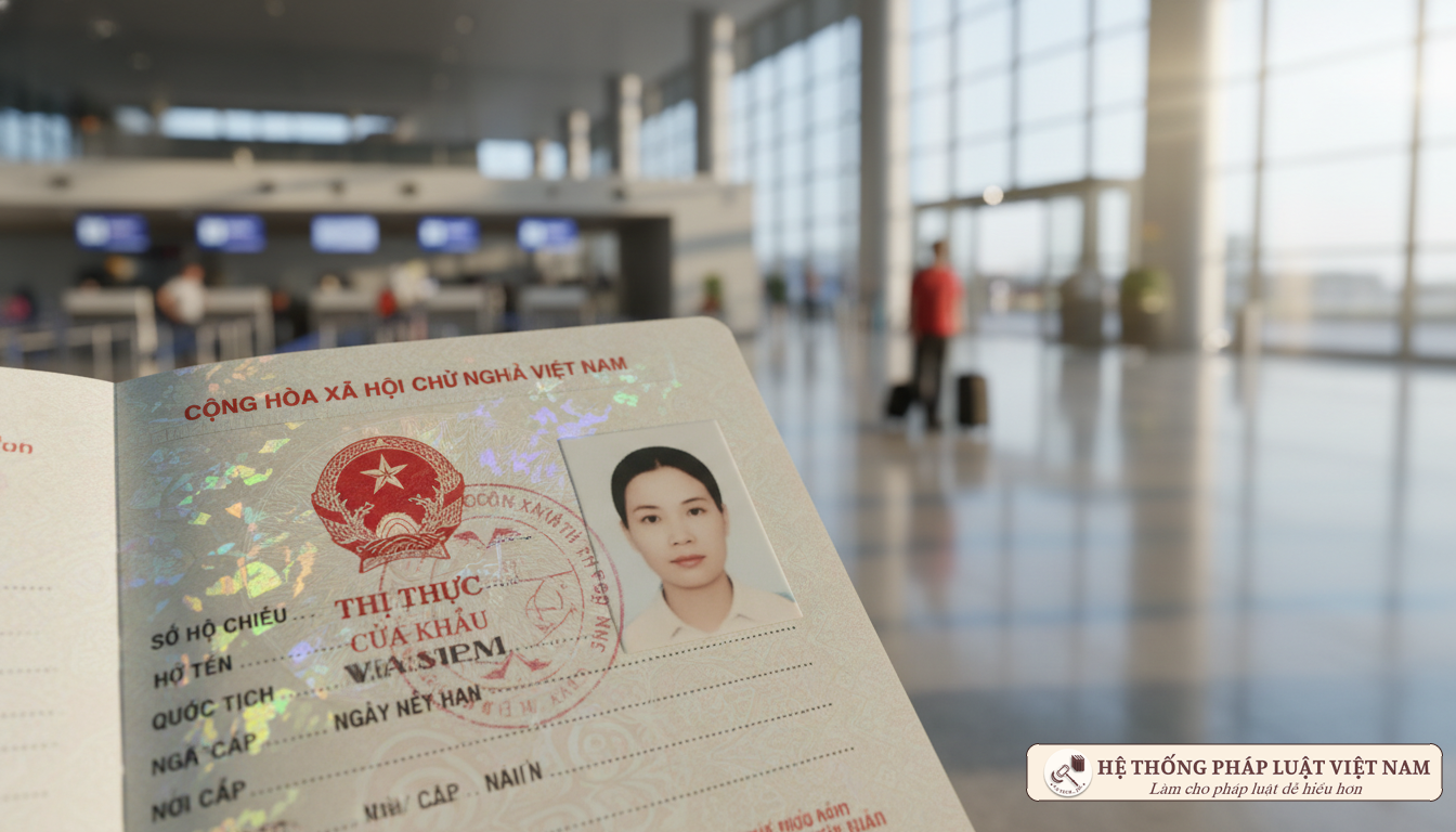 Cận cảnh con dấu thị thực Việt Nam trên hộ chiếu
