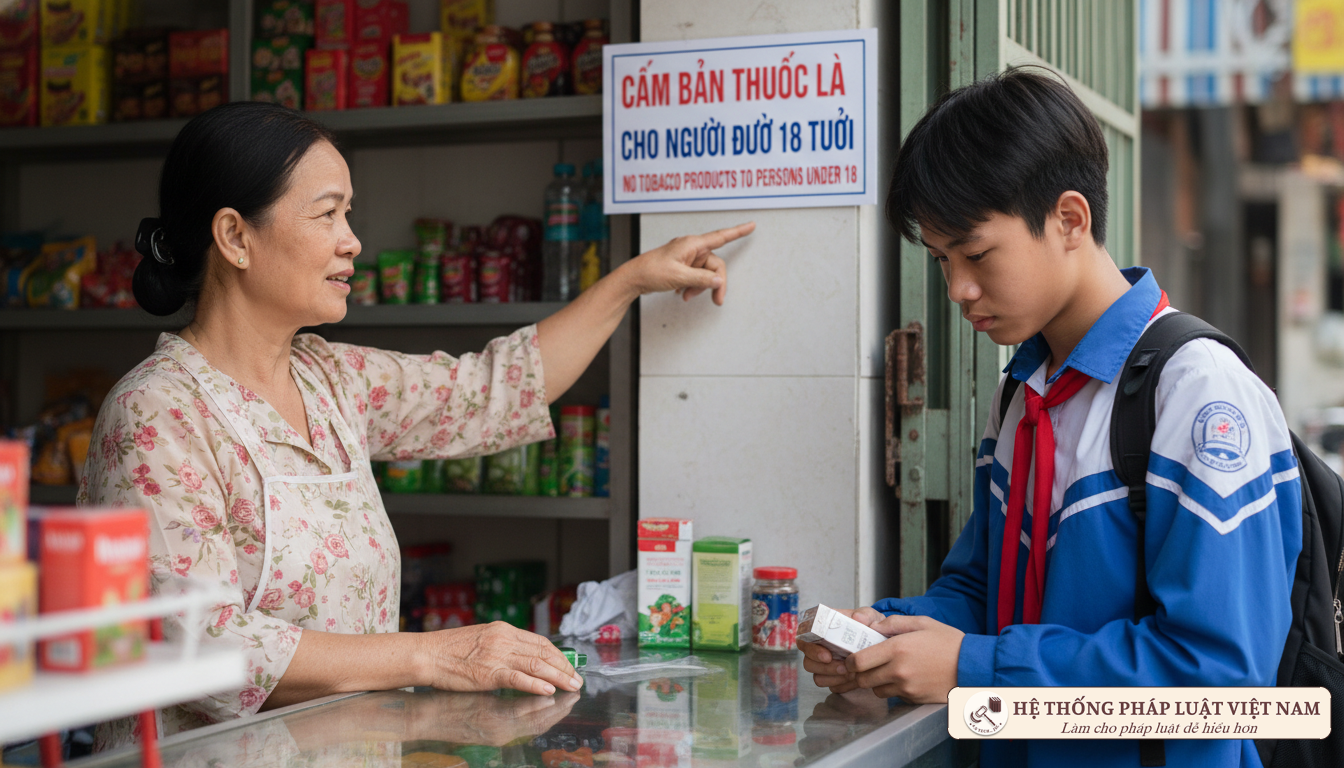 Chủ cửa hàng từ chối bán thuốc lá cho học sinh