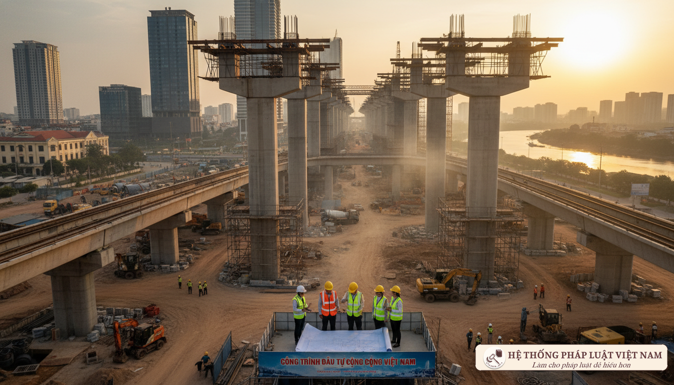 Công trường xây dựng hạ tầng tại Việt Nam