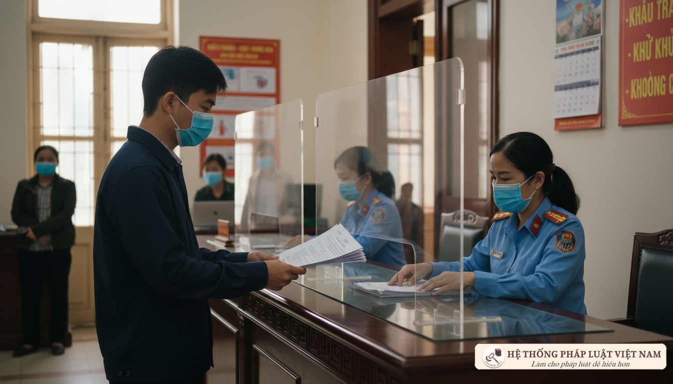 Người dân thực hiện thủ tục thay đổi thông tin cư trú tại cơ quan công an