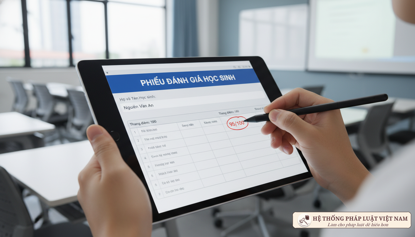 Đánh giá rèn luyện sinh viên trên máy tính bảng