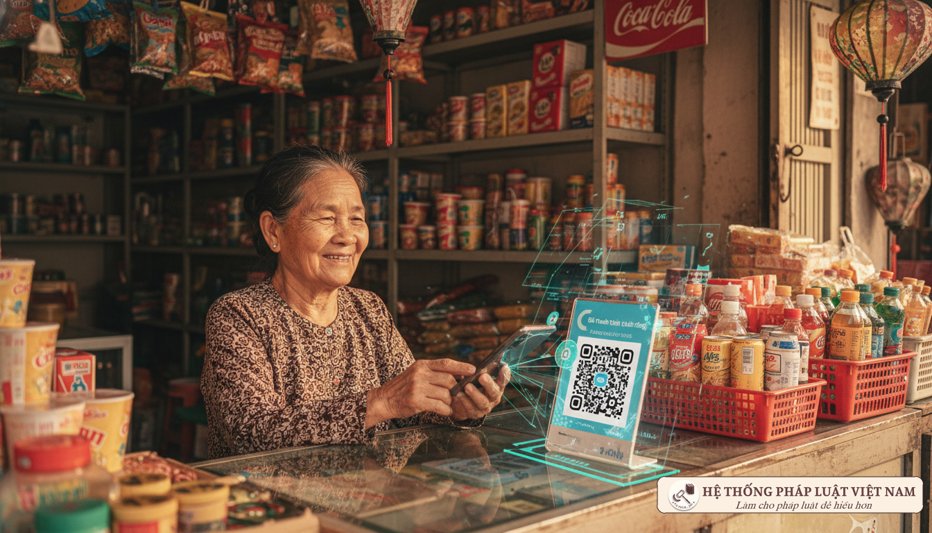 Thanh toán QR code tại cửa hàng bán lẻ