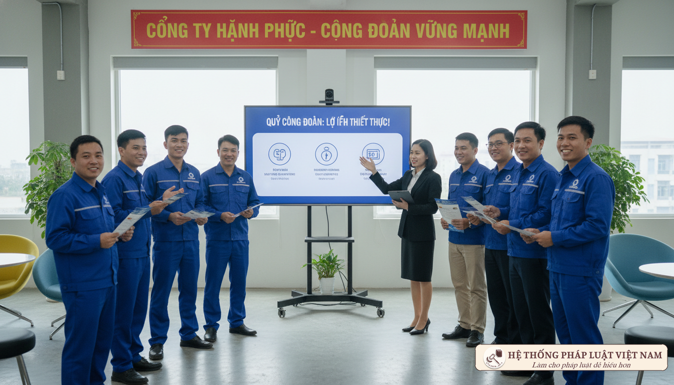 Người lao động và đại diện công đoàn thảo luận về quyền lợi