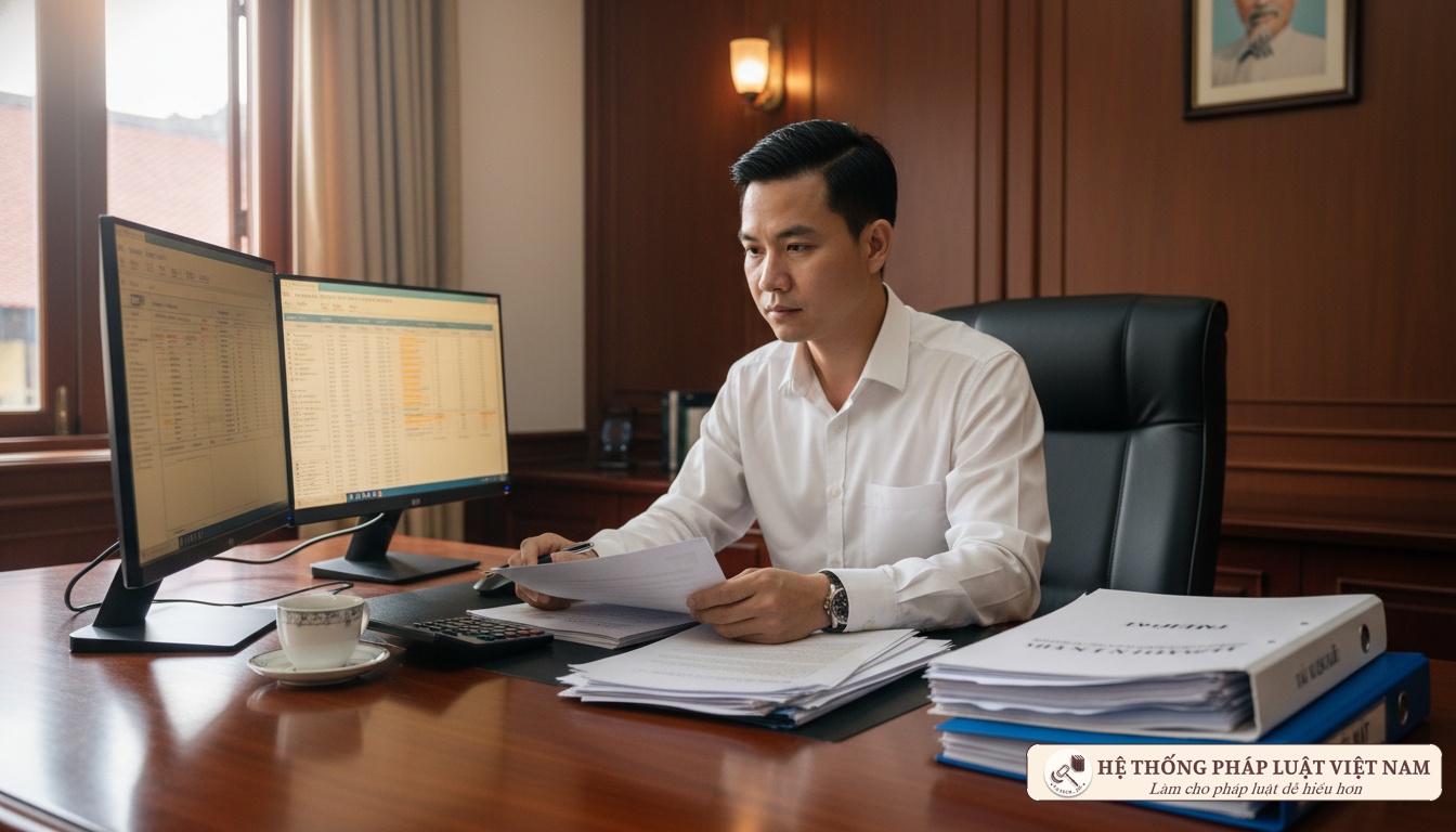 Cán bộ tài chính địa phương rà soát số liệu báo cáo cải cách tiền lương năm 2026