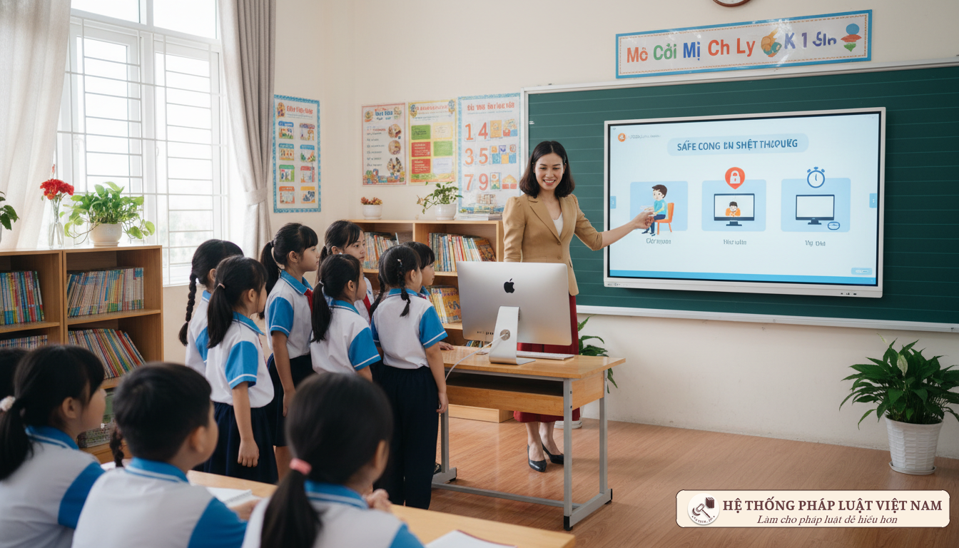 Giáo viên hướng dẫn học sinh sử dụng internet an toàn