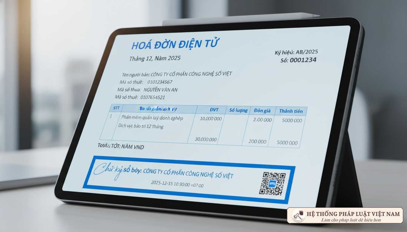 Hóa đơn điện tử trên máy tính bảng