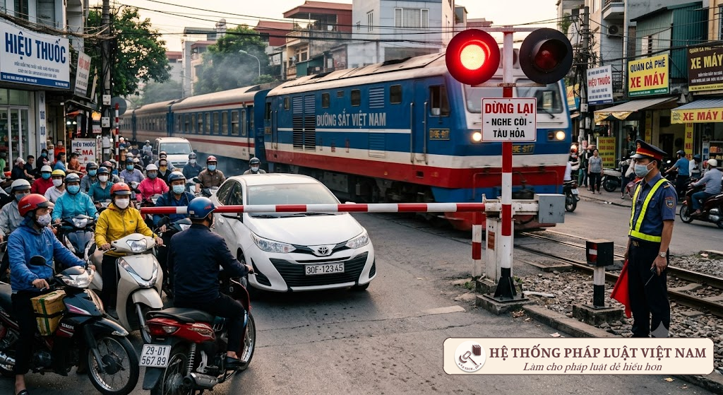 Vượt Đèn Đỏ Đường Sắt: Ô Tô, Xe Máy Bị Phạt Đến 20 Triệu Đồng Và Tước GPLX Từ 15/5/2026?
