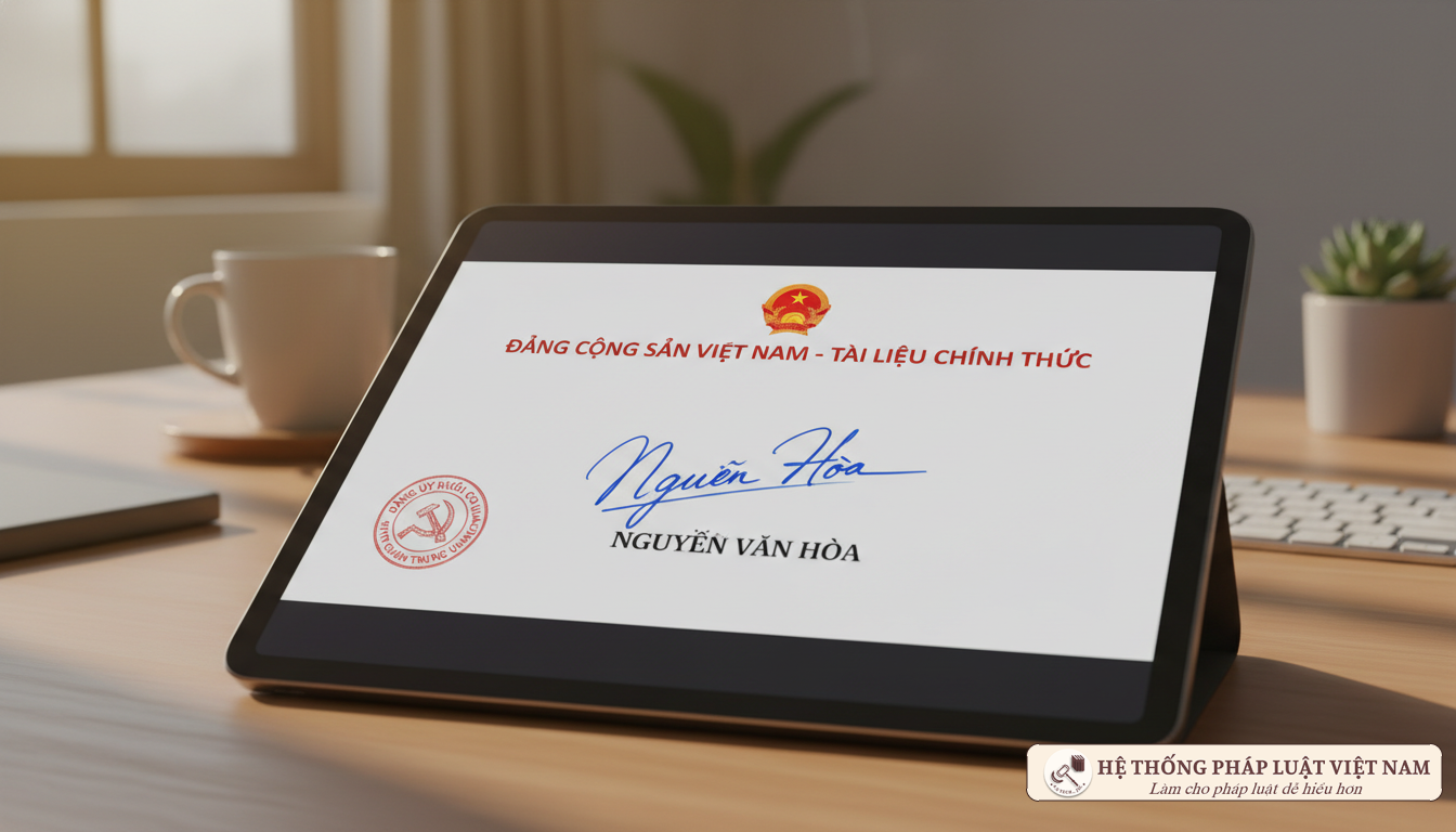Bước Ngoặt Số Hóa: Văn Bản Điện Tử Của Đảng Bắt Buộc Dùng Chữ Ký Số Màu Xanh Nền Trong Suốt Từ 27/5/2026
