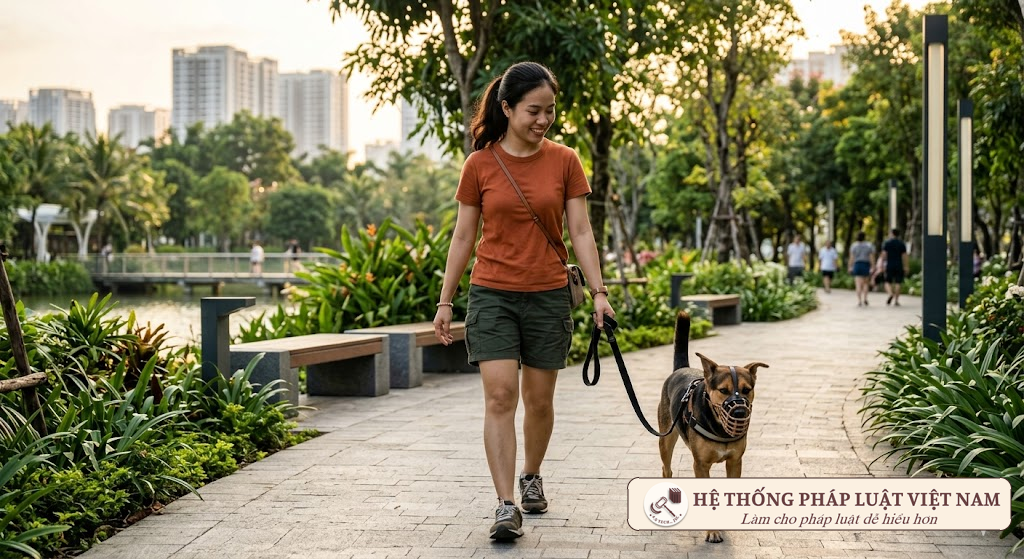 Dắt chó ra đường không đeo rọ mõm: Mức phạt mới tăng mạnh từ ngày 01/8/2026 chủ nuôi cần biết
