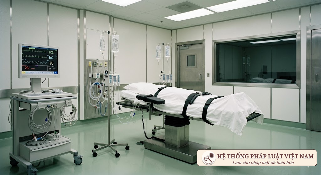 Phòng thi hành án tử hình bằng hình thức tiêm thuốc độc được trang bị thiết bị hiện đại