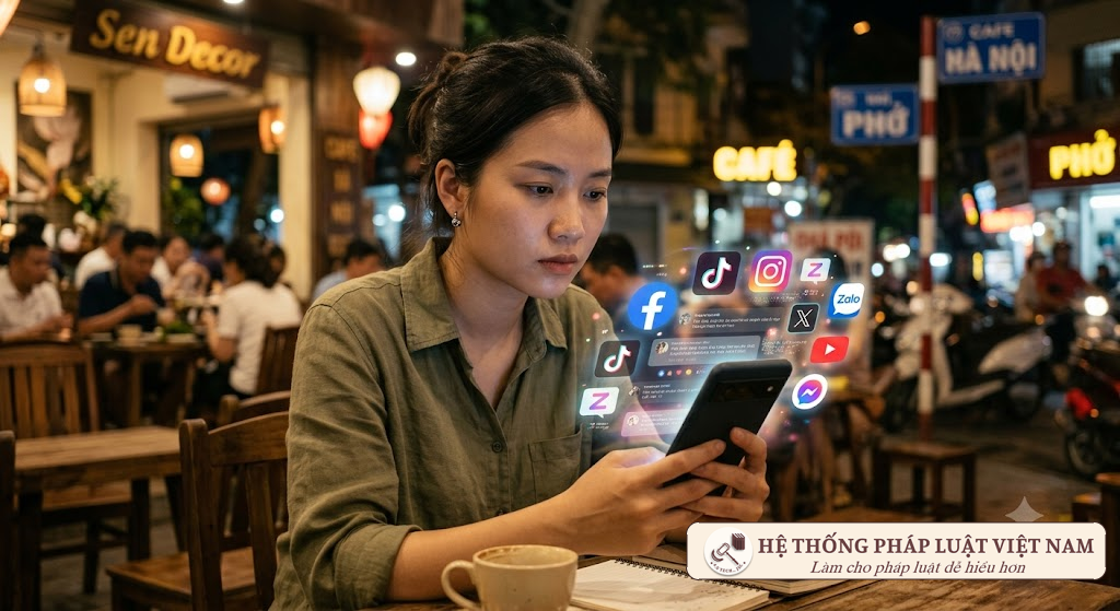 Một người đang xem điện thoại với biểu cảm suy tư về các tương tác trên mạng xã hội
