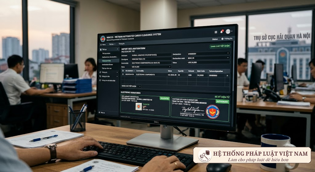 Thực hiện thủ tục hải quan điện tử trên máy tính
