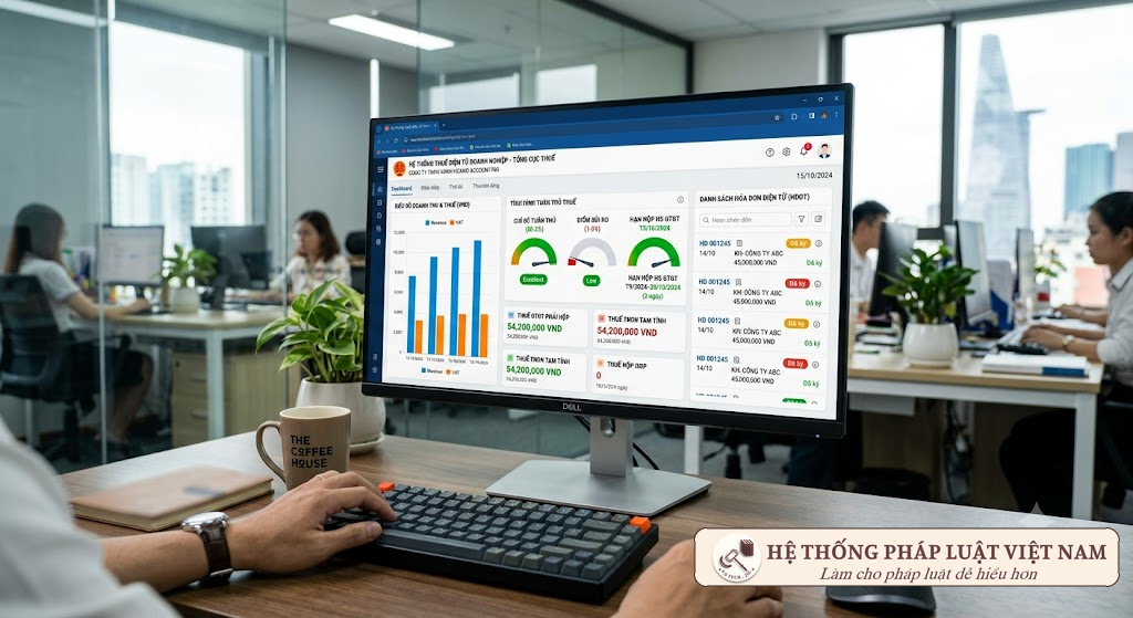 Hệ thống kê khai thuế điện tử e-tax hiển thị biểu đồ tuân thủ thuế