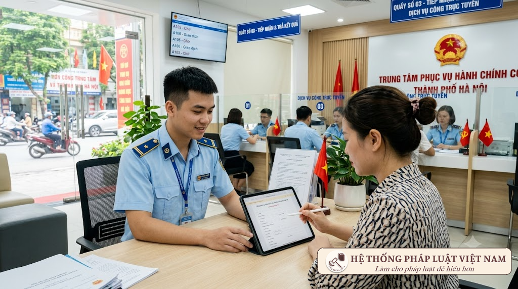 Cán bộ hướng dẫn người dân tích hợp các loại giấy tờ thiết yếu lên ứng dụng VNeID