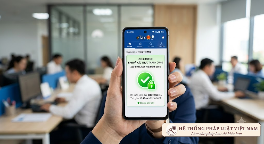 Xác thực sinh trắc học trên ứng dụng eTax Mobile