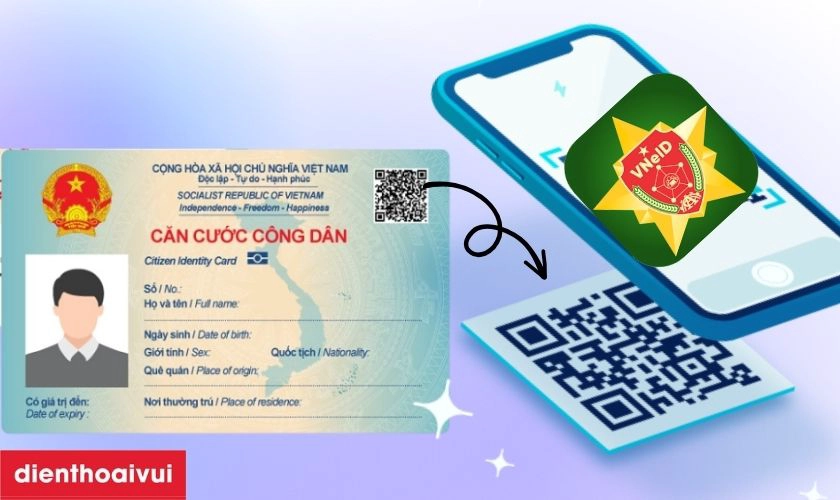 Quét mã QR trên thẻ Căn cước công dân qua ứng dụng VNeID