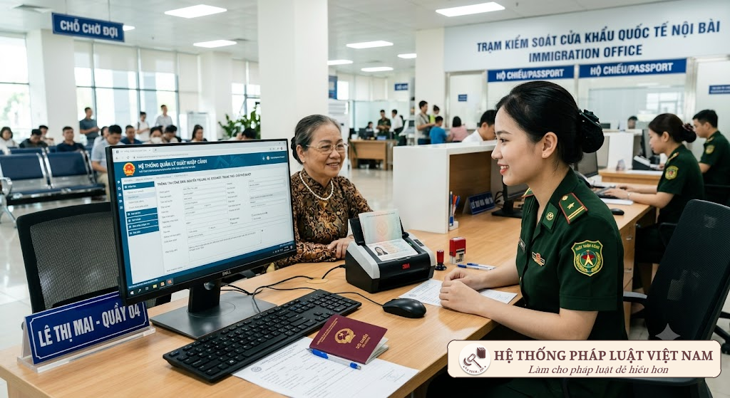 Cơ quan Quản lý xuất nhập cảnh thực hiện quy trình kiểm tra và hủy hộ chiếu theo quy định mới