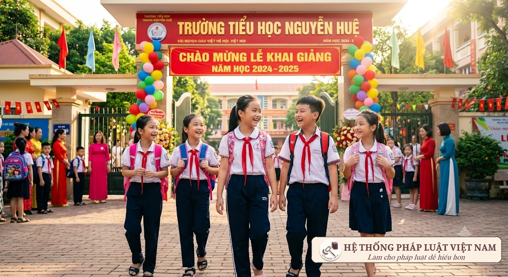 Học sinh hân hoan tựu trường ngày khai giảng năm học mới 2026-2027