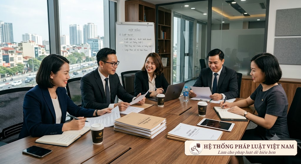 Đội ngũ luật sư công thảo luận pháp luật chuyên sâu