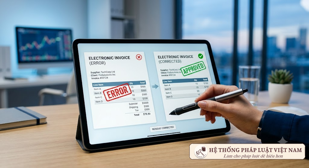 Quy trình điều chỉnh thay thế hóa đơn điện tử lập sai