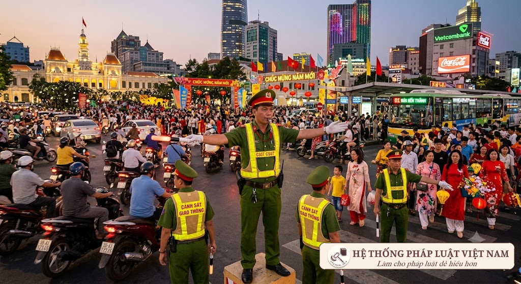 Công an ra quân tổng lực trấn áp tội phạm và phân luồng giao thông dịp Lễ 02/9

