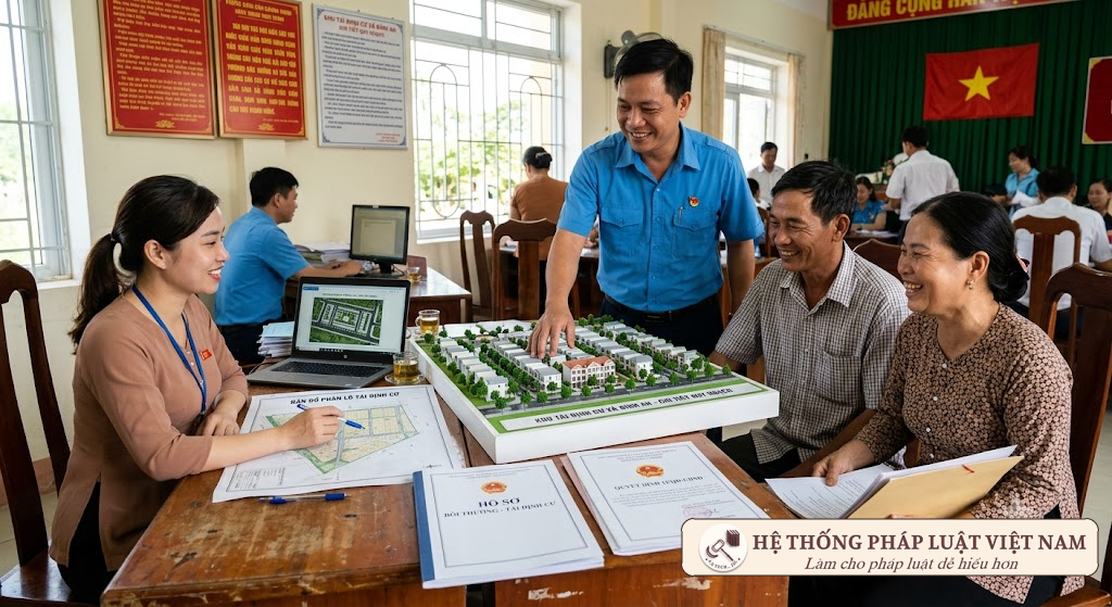 Bồi thường hỗ trợ tái định cư tại chỗ Cán bộ phổ biến phương án bồi thường tái định cư tại chỗ