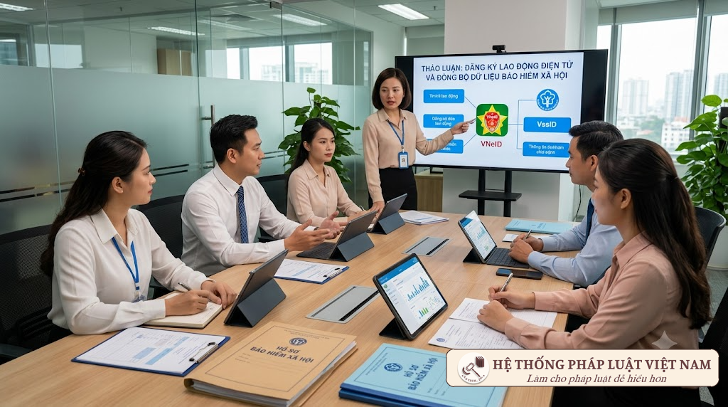 Đăng ký thông tin lao động gắn với BHXH Doanh nghiệp tích hợp đăng ký thông tin lao động đồng thời khi kê khai BHXH cho nhân sự