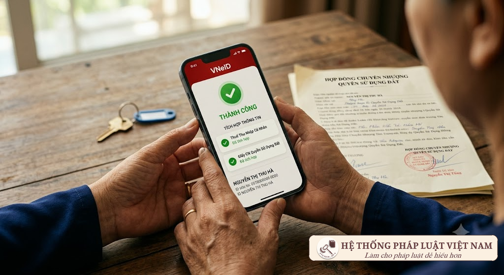 Người dân hoàn thiện định danh VNeID để nhận ưu đãi lệ phí trước bạ nhà đất