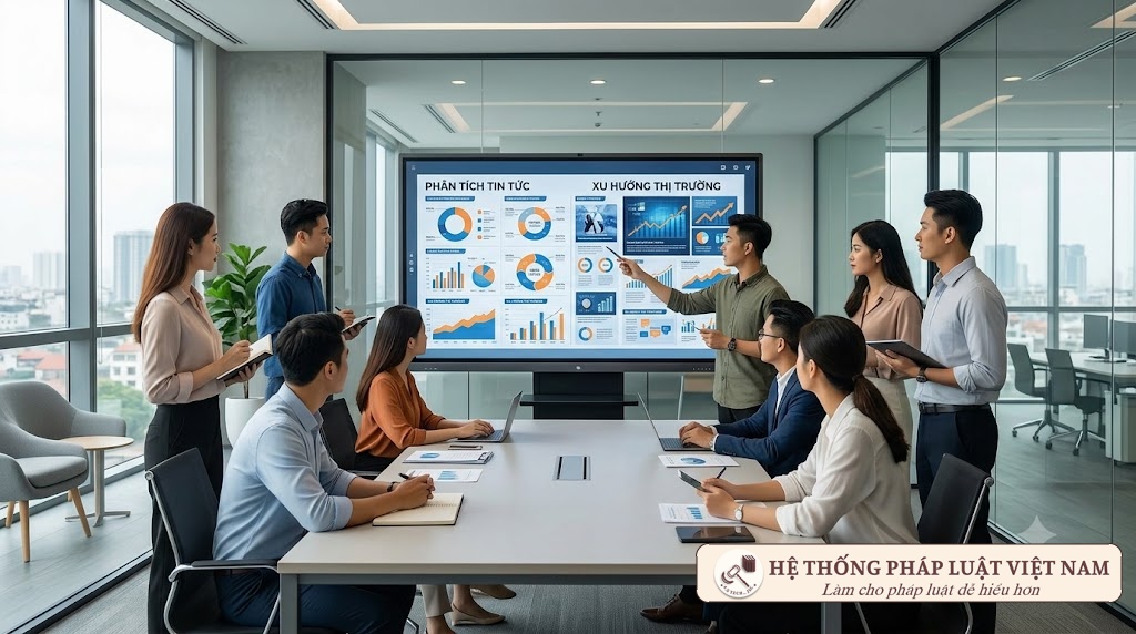 Hội đồng biên tập và chuyên viên đồ họa bàn bạc phương án sản xuất tác phẩm báo chí đa phương tiện (ảnh minh họa)