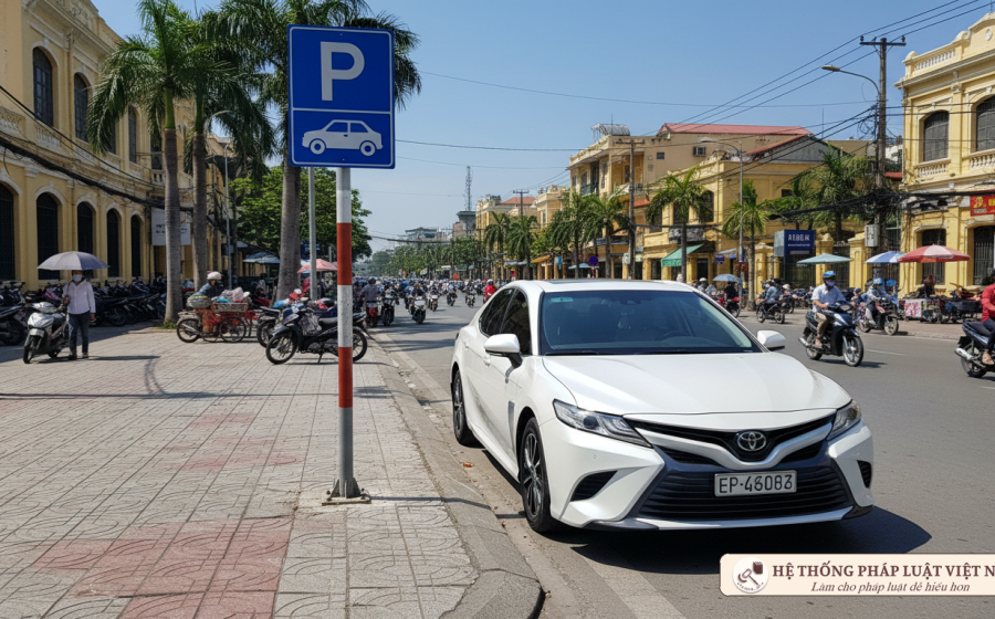 Tài xế ô tô lưu ý: Cách đỗ xe 'nửa trên nửa dưới' vỉa hè đúng luật từ 01/7/2020