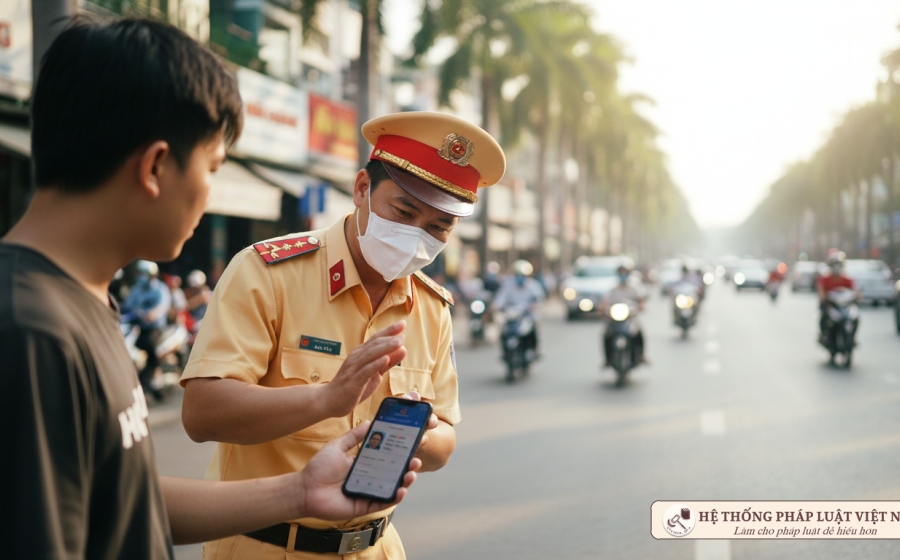 Quên mang bằng lái xe bản giấy có bị phạt? Sự thật về giá trị pháp lý của VNeID từ 01/7/2024