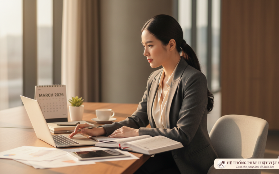 Kế toán viên làm việc chuyên nghiệp tháng 3/2026