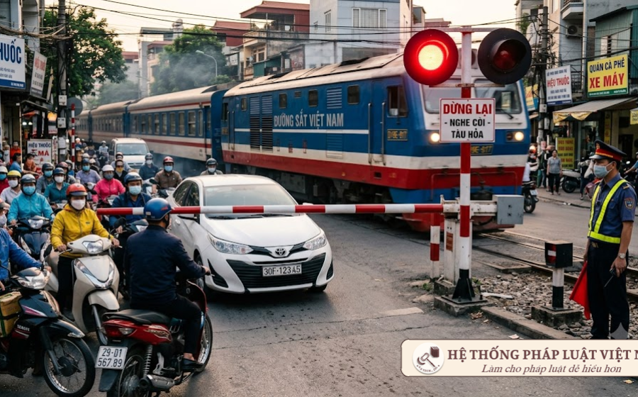 Vượt Đèn Đỏ Đường Sắt: Ô Tô, Xe Máy Bị Phạt Đến 20 Triệu Đồng Và Tước GPLX Từ 15/5/2026?